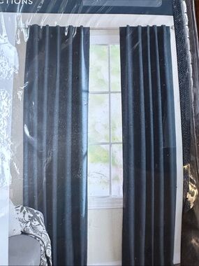 NWT Warwick Midnight Blackout Curtain Panels- Midnight Black